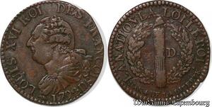 S6214 Rare Constitution 3 Deniers François An 4 2d semestre 1792 D Lyon