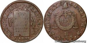 S6223 Convention Sol aux balances An II 1793 L Bayonne Qualité ! TTB+++ SUP