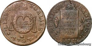 S6226 Très Rare Convention Sol aux balances An II 1793 MA Marseille Table