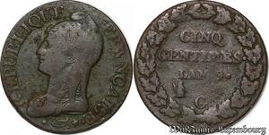 S6233 5 Centimes Dupré an 9 G Genèvre ->Faire Offre