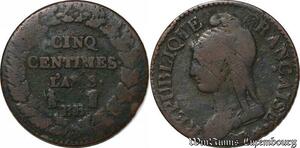 S6235 Rare 5 Centimes Dupré an 8/5 BB Strasbourg ->Faire Offre