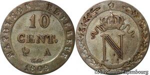 S6243 Rare 10 Centimes à L'N couronnée1809 A Paris superbe ! ->Faire Offre