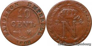 S6248 10 Centimes à L'N couronnée1808 M Toulouse ->Faire Offre