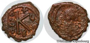 S6262 Byzantine Empire Maurice Tiberius 582-602 Æ Half Follis Antioch mint