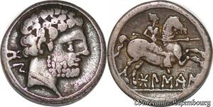 S6279 Roman Empire Rare Hispania Denier au cavalier Province de Navarre Argent Silver