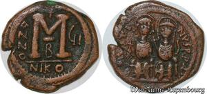 S6298 Justin II et Sophie 569 - 570 Nicomédie Follis A/N/N/O - U/ A// NIKO