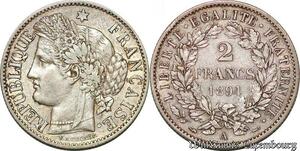 S6330 Rare France 2 Francs Cérès 1894 A Paris Argent Silver SUP -&gt;Faire Offre