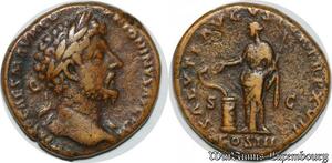 S6334 Roman Empire Sesterce Marcus Aurelius Æ Sestertius Rome Ad 163 Caes Avrel Antoninvs