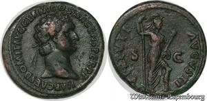 S6364 Roman Empire Rare Dupondius Domitien Titus Flavius Domitianus Auguste 95 Rome Virtvti