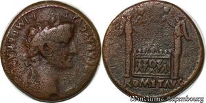 S6365 Roman Empire Rare Augustus 27 BC AD 14 AE semis Lugdunum mint 9-14 Caesar Avgvstvs