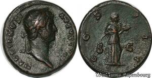 S6370 Roman Empire Hadrianus 117 138 Dupondius 125 128 Rome Avgvstvs P P Cos III
