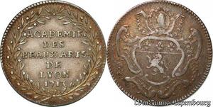 S6377 Rare Jeton Académie des Beaux-Arts Lyon 1713 Louis XIV Argent Silver