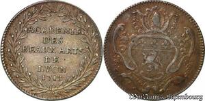 S6378 Rare Jeton Académie des Beaux-Arts Lyon 1713 Louis XIV Argent Silver