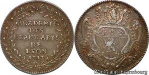 S6380 Rare Jeton Académie des Beaux-Arts Lyon 1713 Louis XIV Argent Silver