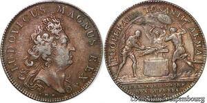 S6389 Rare Jeton Louis XIV Properta Tonanti armaGuees Argent Silver SUP