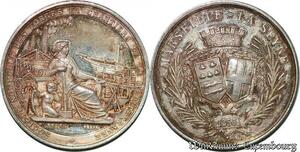 S6434 Médaille 2e Empire Napoléon I Méditeanée Marseille 1855 Argent SPL