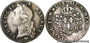 S6500 Rare Ecu au bandeau Louis XV 1764 L Bayonne Argent Silver ->Faire Offre