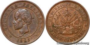 S6542 Haiti 20 Centimes Nicholas F. Geffrard President Heaton Birmingham 1863