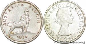 S6560 Australie 1 Florin 1954 Argent Silver ->Faire Offre