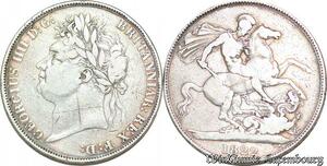 S6561 UK Great Britian Crown 1822 KING GeorgeIV Silver Tertio Edge