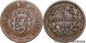 S6568 Luxembourg 5 Centimes 1860 Willem III der Niederlande 1849-1890
