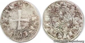 S6597 Crusaders Antioch Denier Bohémond III 1149-1163 Silver