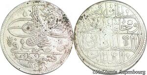 S6617 Turkey Kurus Mahmud I 1143 /9 Silver Constantinople AU SUP !
