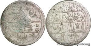 S6621 Turkey Kurus Mahmud I 1143 /29 Silver Constantinople SUP