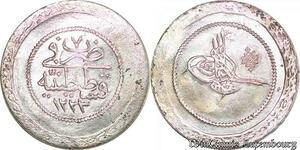 S6649 Ottoman Empire 5 Kurush Mahmud II AH 1223 /7 1814 Constantinople Silver AU