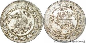 S6650 Turkey 6 Kurush Mahmud II 1223/28 Constantinople Silver AU SUP