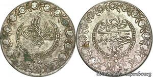 S6663 Turkey 5 Pias Mahmud II 1223/26  Constantinople Silver