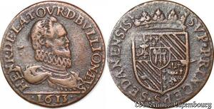 S6712 Sedan Duché Bouillon Hneir Tour Gonza 1601-1637 Double Liard 1613 Arches