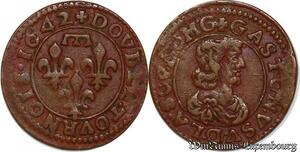 S6783 Gaston d'Orléans Double tournois 1642 Qualité TTB +++ ->Faire Offre