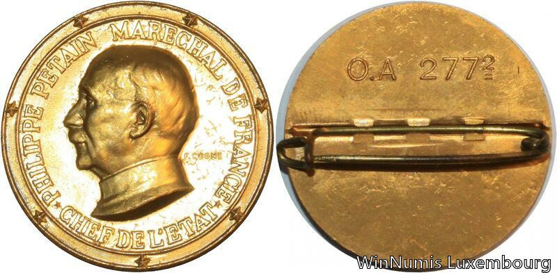 Médaille En Bronze Philippe Pétain Maréchal De France Chef De L'État - XXème Siècle - Collection